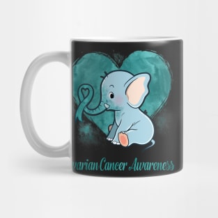 Ovarian Cancer Awareness Elephant Lovers Mug